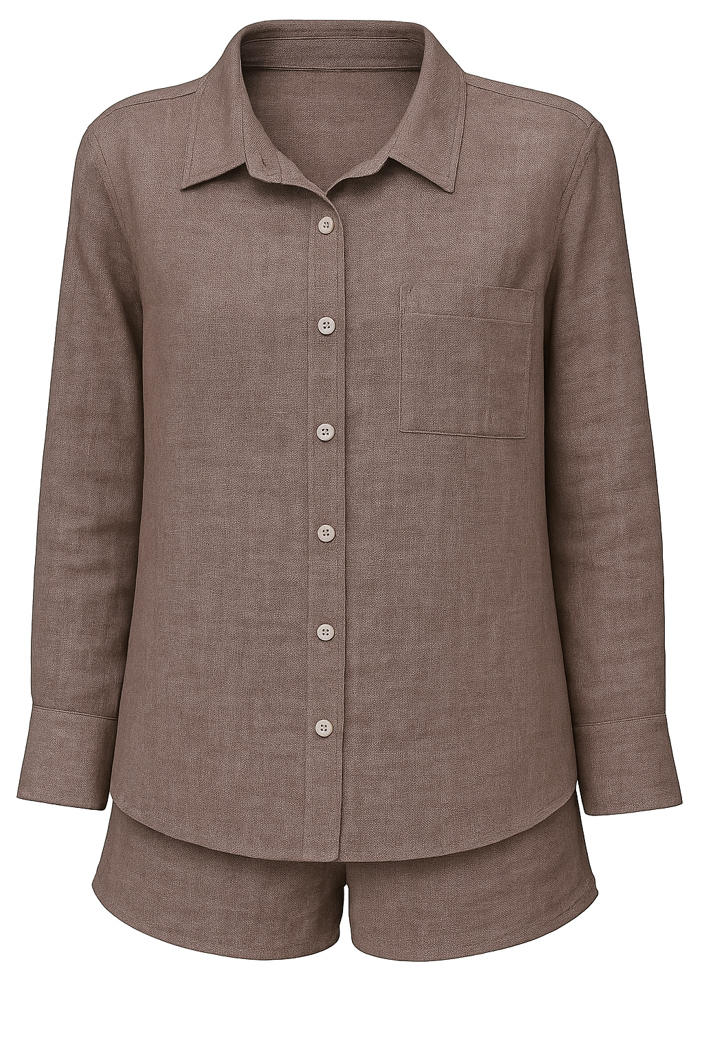 completo lino color tabacco