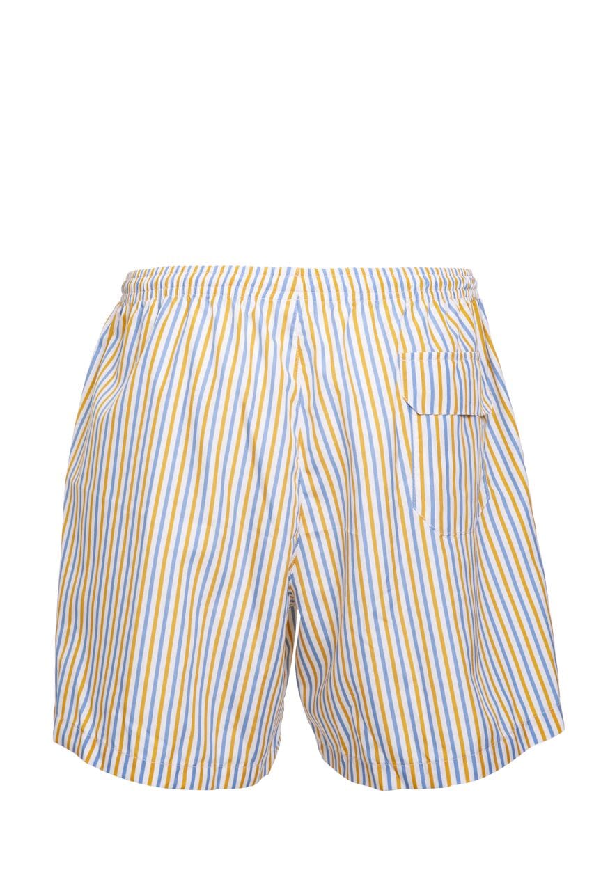 Bermuda – Stampa a righe celesti e gialle